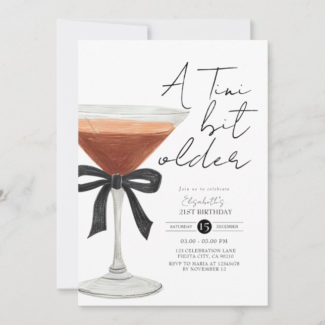 Coquette Espresso Martini Invitation d'anniversair (Devant)