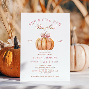 Coquette Fall Sie fand ihr Pumpkin-Brautparty Einladung