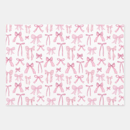 Coquette Feminine Pink Bows & Ribbons Geschenkpapier Set