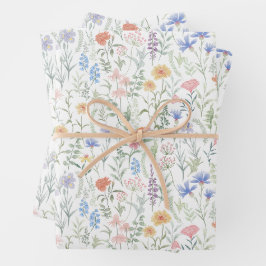 Coquette Feminine Wildblume Wiese Geschenkpapier Set