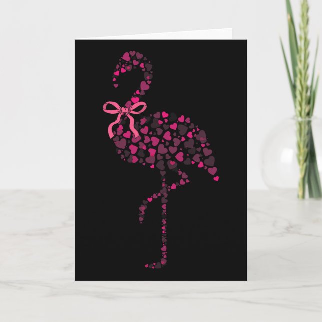 Coquette Flamingo Heart Cute Pink Valentine's Day  Karte (Vorderseite)