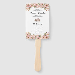 Coquette Floral Blush Pink Hochzeitsprogramm Fächer