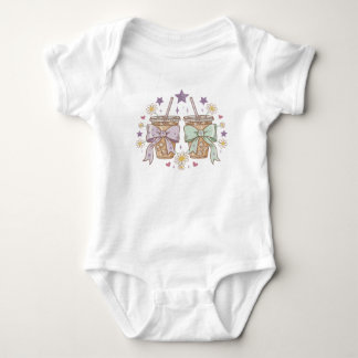 Coquette Floral Iced Coffee Baby Bodysuit | Trendy Strampler