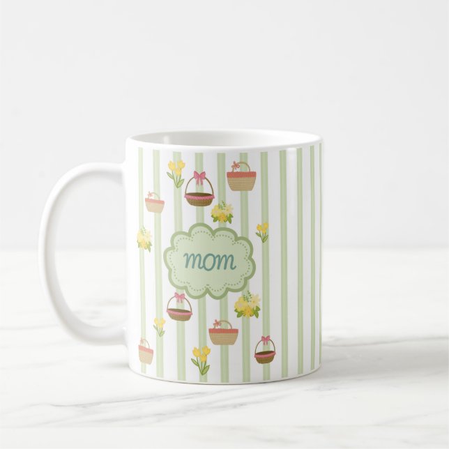 Coquette Floral Muttertag Personalisierter Name Kaffeetasse (Links)