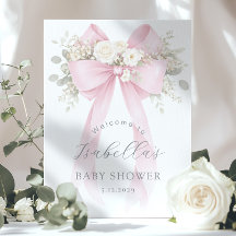 Coquette Floral Rosa Schleife Baby Mädchen Shower
