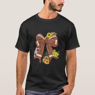 Coquette Football Mama Ästhetische Bow Liebe Game  T-Shirt