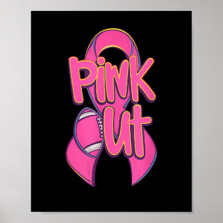 Coquette Football Pink Out, Brustkrebs-Fußball Poster