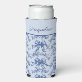 Coquette French Blue Toile Bride Bachelorette Selters Dosenkühler