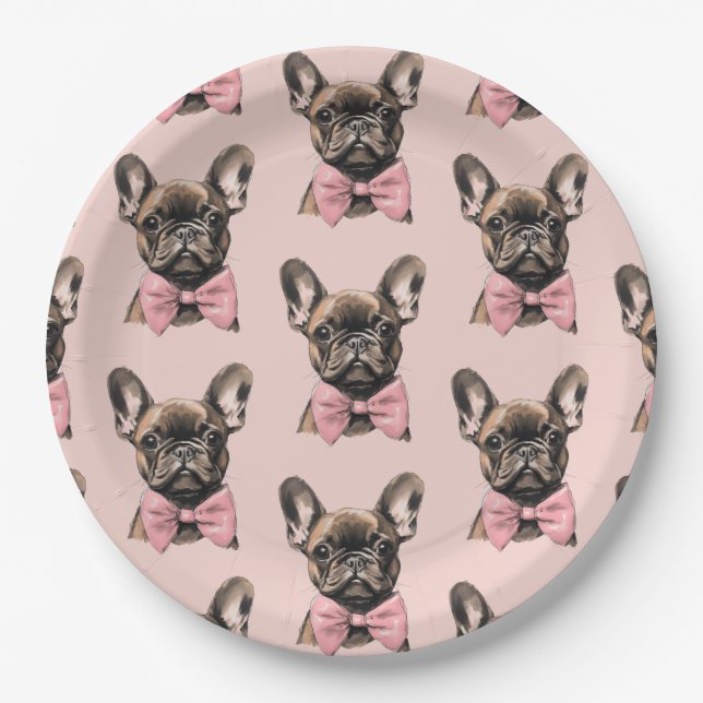 Coquette Frenchie Pappteller (Vorderseite)