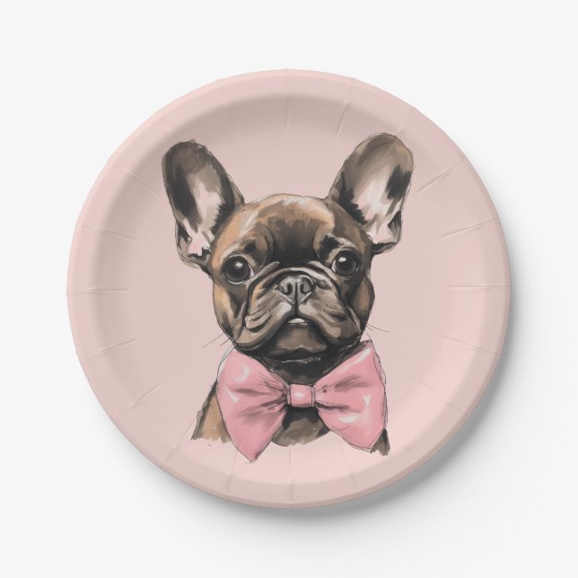 Coquette Frenchie Pappteller (Vorderseite)