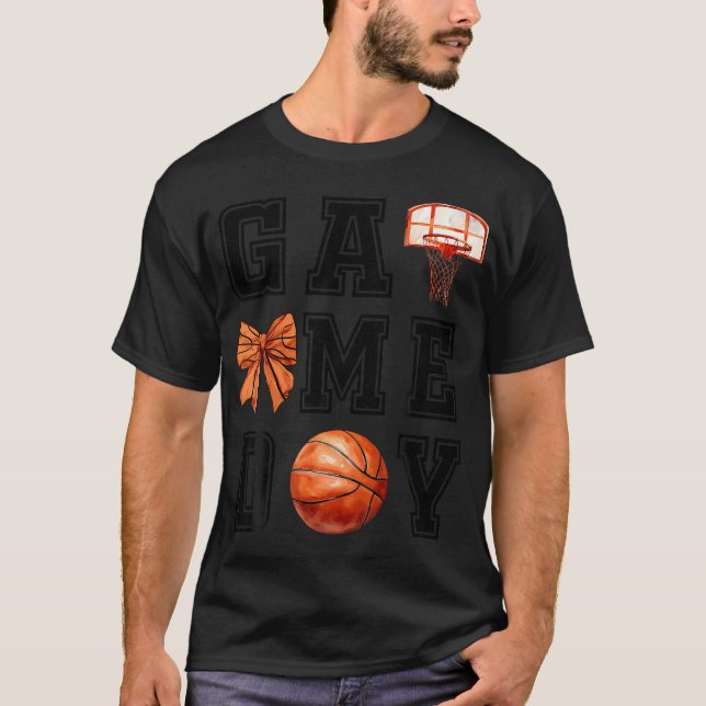 Coquette Game Day Basketball Mama Basketball S T-Shirt (Vorderseite)