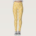 Coquette Gelbe Bögen Handgezeichnetes Muster Leggings<br><div class="desc">Coquette und skurrile Leggings mit handgezeichneter Darstellung von Gelbbögen und Herzen.</div>