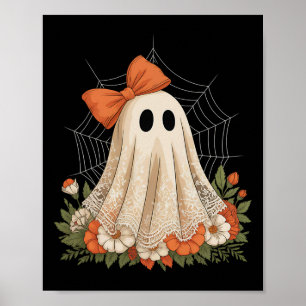 Coquette Ghost Halloween Blume Ghost Spooky Spitze Poster