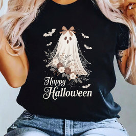 Coquette Ghost Halloween Blume Ghost Spooky T-Shirt