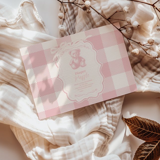 Coquette Gingham French Teddy Diapper Raffle Begleitkarte (Von Creator hochgeladen)