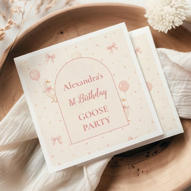 Coquette Goose 1st Birthday Serviette (Von Creator hochgeladen)