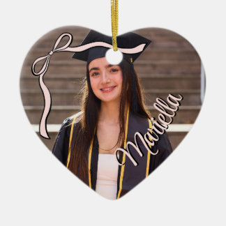 Coquette Graduate Pink Bow Graduation Class Year Keramik Ornament