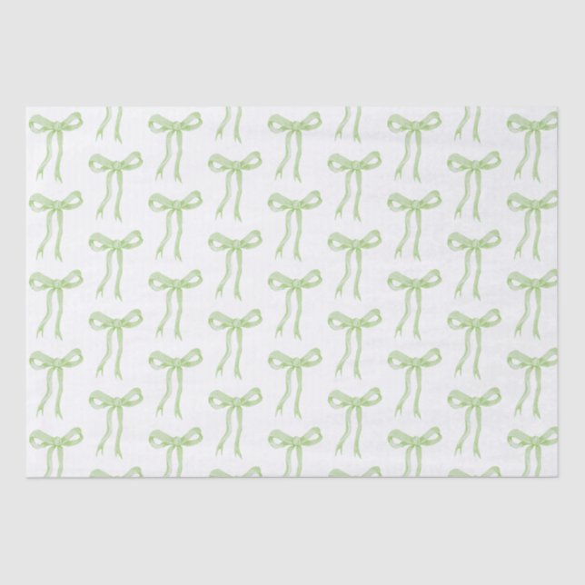Coquette Green Bow Band binden Knoten Seidenpapier (Vorderseite)