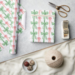 Coquette Grün und Rosa Bogen Geschenkpapier