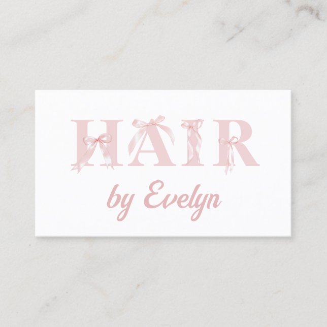 Coquette Hair QR Code Business Card Visitenkarte (Vorderseite)