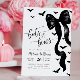 Coquette Halloween Baby shower Invitation