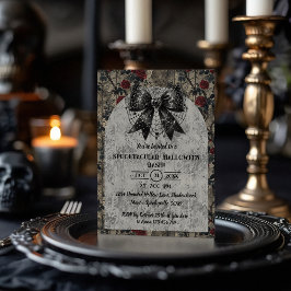 Coquette Halloween Dark Bow Einladung