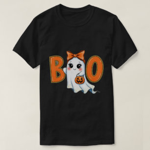 Coquette Halloween Girly Boo Ghost Ästhetik 2025 T-Shirt