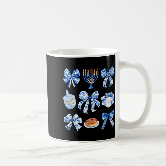 Coquette Hanukkah Bow Jewish Bow Menorah Bow Women Kaffeetasse (Rechts)