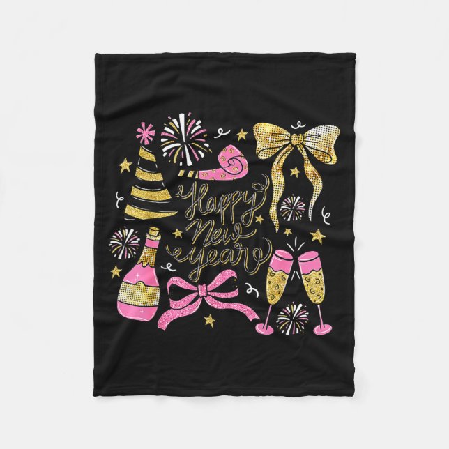 Coquette Happy New Year 2026 Champagne New Year's  Fleecedecke (Vorderseite)