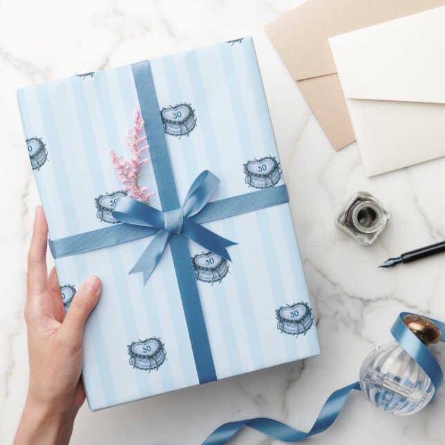 Coquette Heart Birthday Cake Geschenkpapier (Schenken)