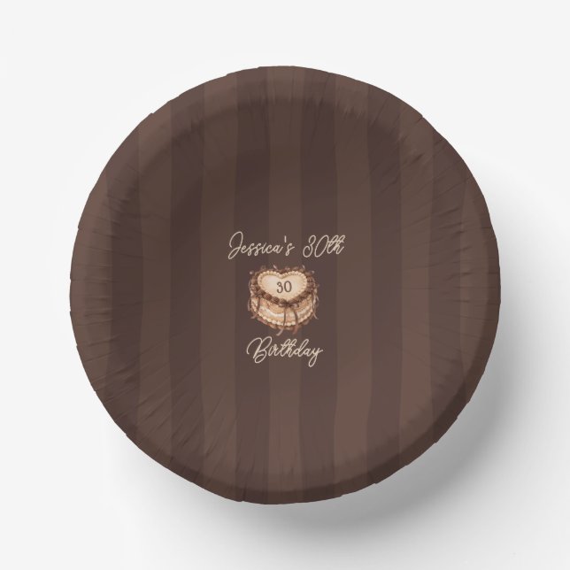Coquette Heart Birthday Cake Paper Plate Pappteller (Vorderseite)