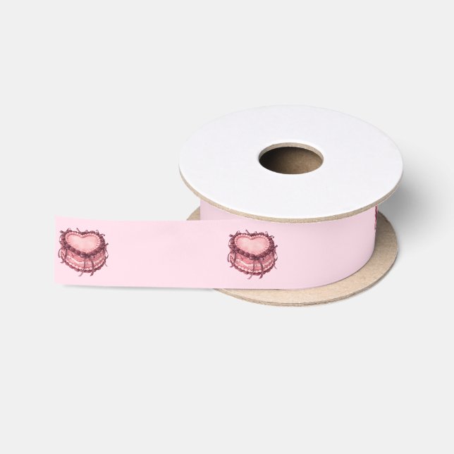 Coquette Heart Birthday Cake Satinband (Spule)
