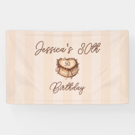 Coquette Heart Cake Banner