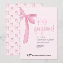 Coquette Hello Gorgeous Pink Bow Galentine's Day