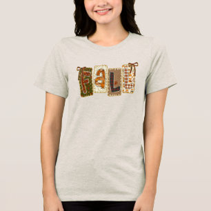 Coquette Herbst Ästhetik Kürbis Kariert Süßer Herb Tri-Blend Shirt