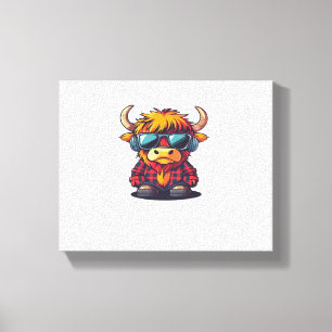 Coquette Highland Cow Bubblegum Tshirt Design, Hol Leinwanddruck