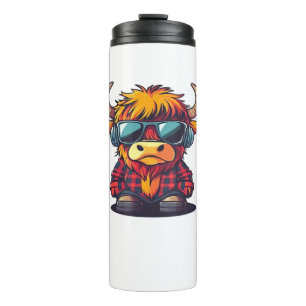 Coquette Highland Cow Bubblegum Tshirt Design, Hol Thermosbecher
