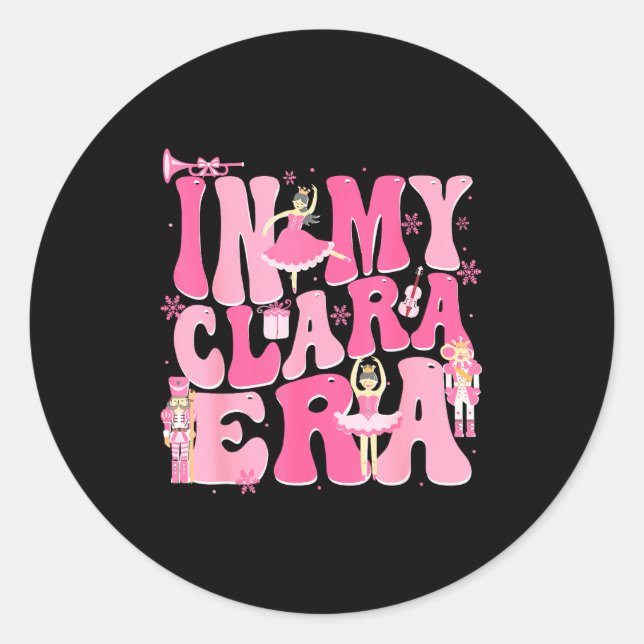 Coquette In My Clara Era Christmas Nutcracker Merr Runder Aufkleber (Vorderseite)