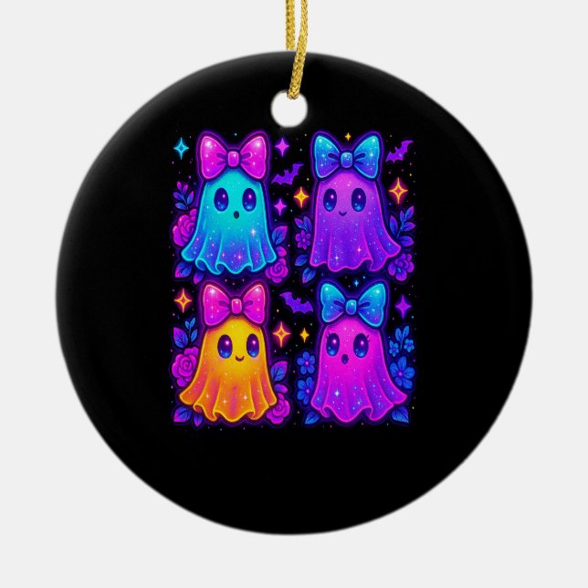 Coquette Iridescent Halloween Keramik Ornament (Vorne)