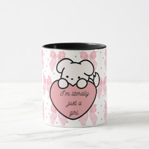 Coquette Kawaii Girly Pink Heart Dog Tasse