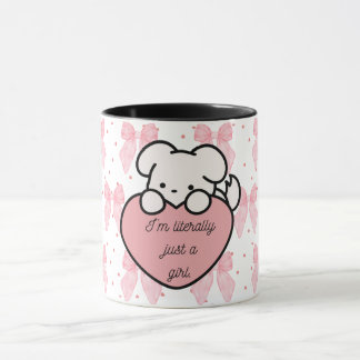 Coquette Kawaii Girly Pink Heart Dog Tasse
