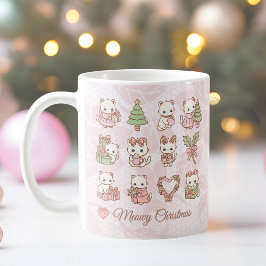 Coquette Kawaii Katze Weihnachten Kaffeetasse