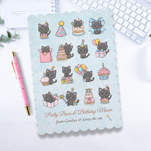 Coquette Kawaii Katzengeburtstag Karte
