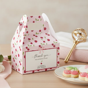 Coquette Kirsche Oben Baby Shower Rosa Danke Geschenkschachtel