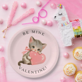Coquette Kitty Vintage Be Mine Valentine Pappteller