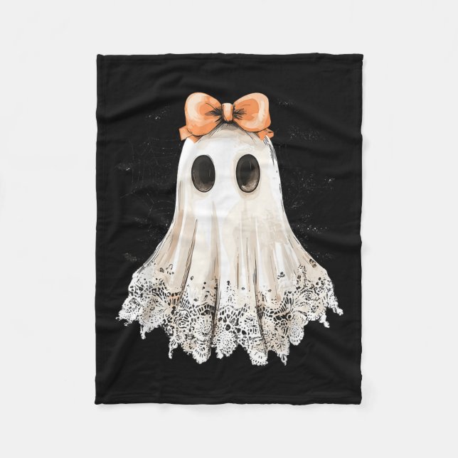 Coquette Lace Ghost Boo In Boojee Halloween Soky S Fleecedecke (Vorderseite)