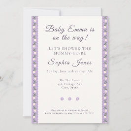 Coquette Lavender Scallop Floral Einladung