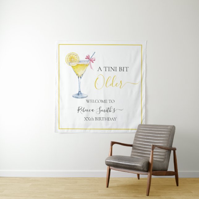Coquette lemon cocktail A tini bit Older birthday Wandteppich (Beispiel)