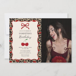 Coquette Leopard Cheetah Girl Birthday Photo Einladung