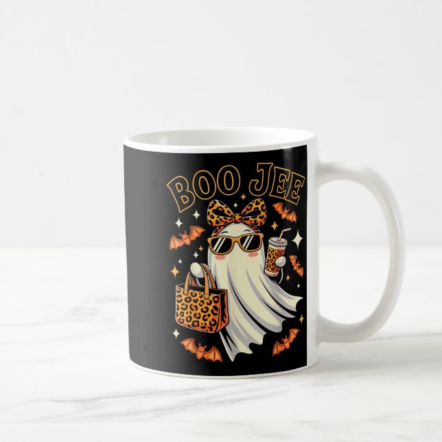 Coquette Leopard Ghost Coffee Boo Jee Halloween Bo Kaffeetasse (Rechts)